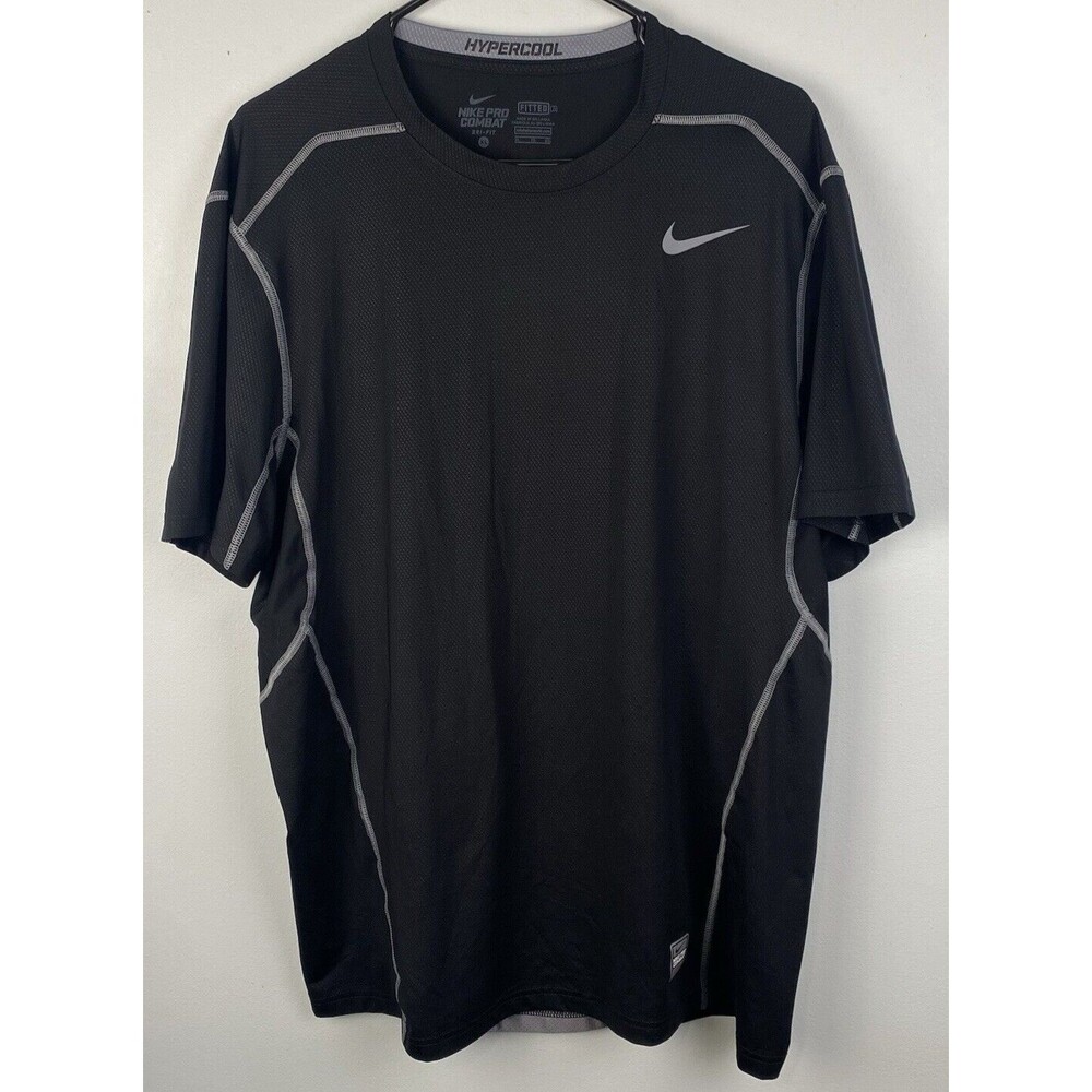 Nike Pro Combat Mens Dri-Fit‎ Athletic T-Shirt Sz.XL/Black/Fitted/Vented